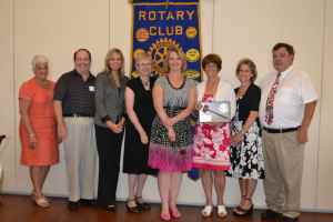 Newly installed DRC Officers (l to r) Pete Clark, Gail Goossens, LouAnn Jendro, Kate Dame, Kathy Boyd, Sue Neary and Chuck Moran.
